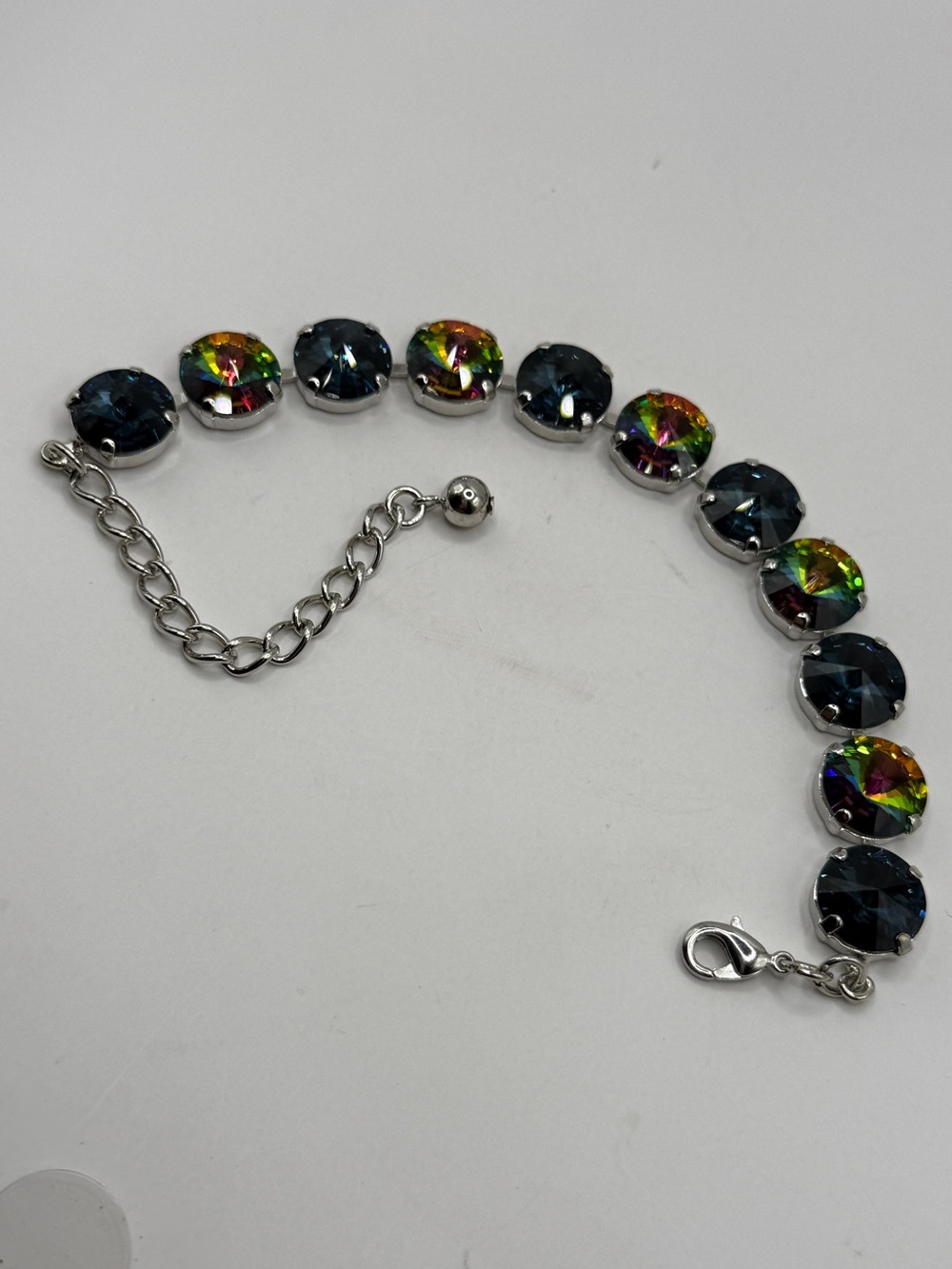 Multicolor Crystal Rivoli Bracelet - Round Sparkling Stones - Picture 5 of 5
